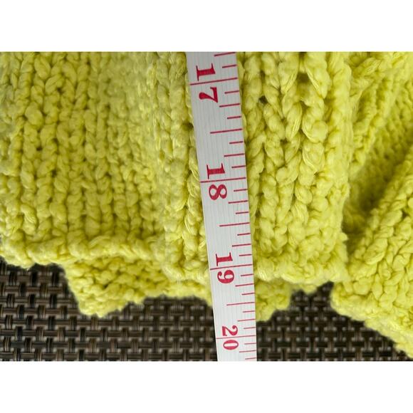 Anthropologie Mock Neck Sweater Oversized Yellow Knit Wide Sleeve Boho Pullover - Picture 14 of 14